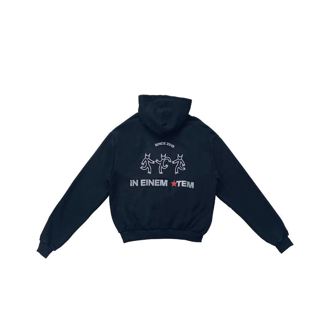 IEA ZIP UP HOODIE BLACK